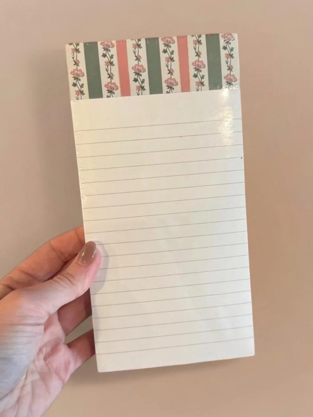 stripe&floral lined notepad